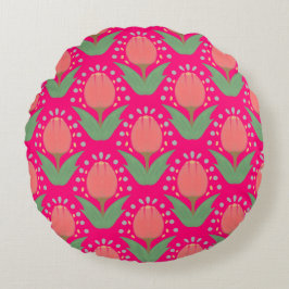 Almofada Redonda Cheerful Tulips Round Pillow