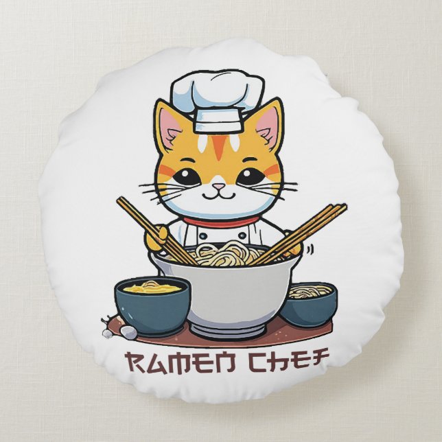 Almofada Redonda Chef de Ramen (Verso)