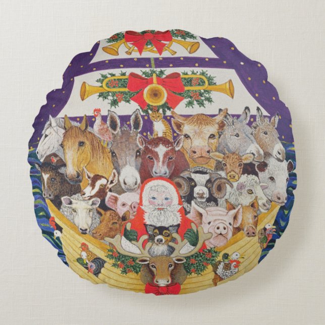 Almofada Redonda Chegada do Natal (Frente)