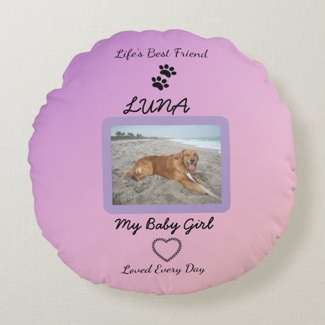 Almofada Redonda Cherished Companion Modern Pet (Frente)