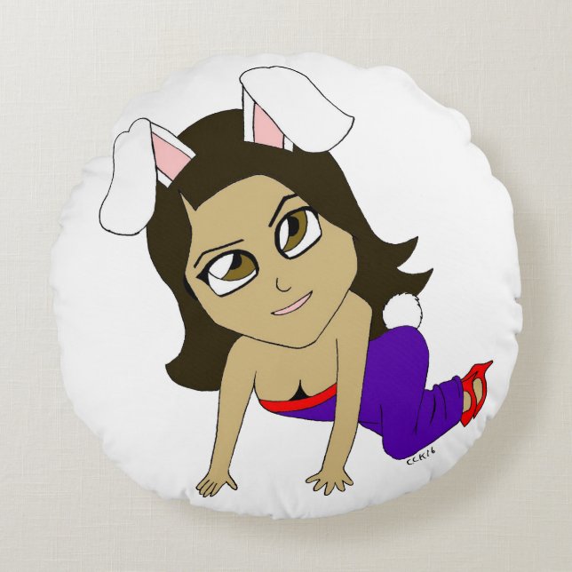 Almofada Redonda chibi bunnygirl (Frente)
