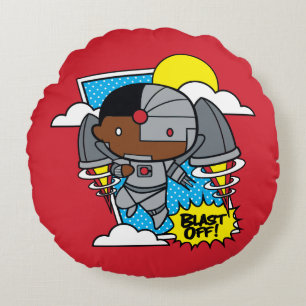 Almofada Redonda Chibi Cyborg Desliga!