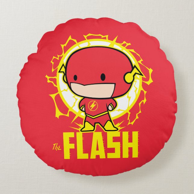 Almofada Redonda Chibi Flash com eletricidade (Frente)