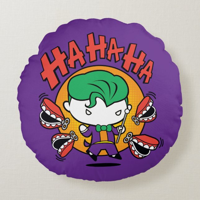 Almofada Redonda Chibi Joker Com Dentes De Brinquedo (Frente)