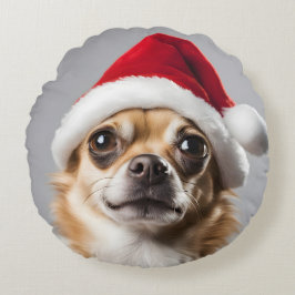 Almofada Redonda Chihuahua Christmas