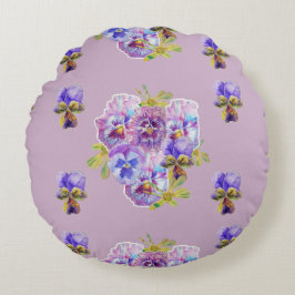 Almofada Redonda Chique Flor Floral Lilac Cushion redondo