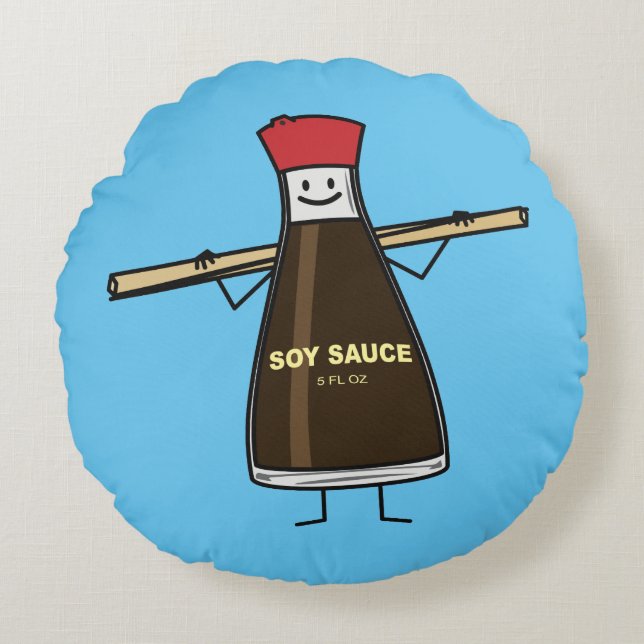 Almofada Redonda Chopsticks do asiático do condimento da garrafa do (Frente)
