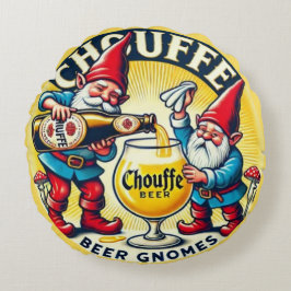 Almofada Redonda Chouffe Beer Gnomes Theme Design