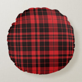 Almofada Redonda Christmas Plaid Pattern