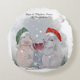 Almofada Redonda Christmas Theme Pipa & Marlow print