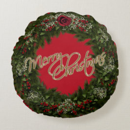Almofada Redonda Christmas Wreath Round Pillow