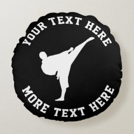 Almofada Redonda Chute de caratê preto personalizado artes marciais