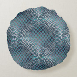 Almofada Redonda Ciano desenhado que parece um emaranhado de redes