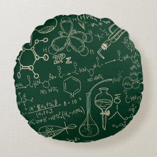 Almofada Redonda Ciência, química, padrão de laboratório de safra