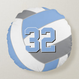 Almofada Redonda cinza azul ou QUALQUER equipe colorido vôlei infan