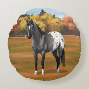 Almofada Redonda Cinza Grulla Appaloosa Quarter Horse Stallion