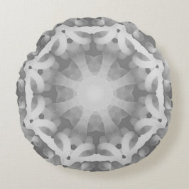 Almofada Redonda Cinza Negra Design abstrato branco