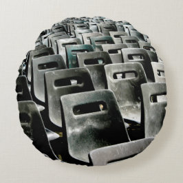 Almofada Redonda Cinzas monocromáticas