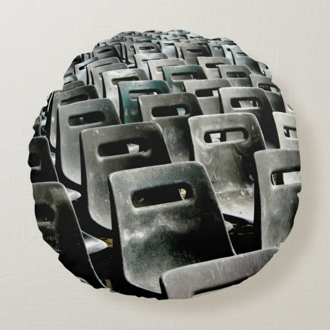 Almofada Redonda Cinzas monocromáticas (Frente)