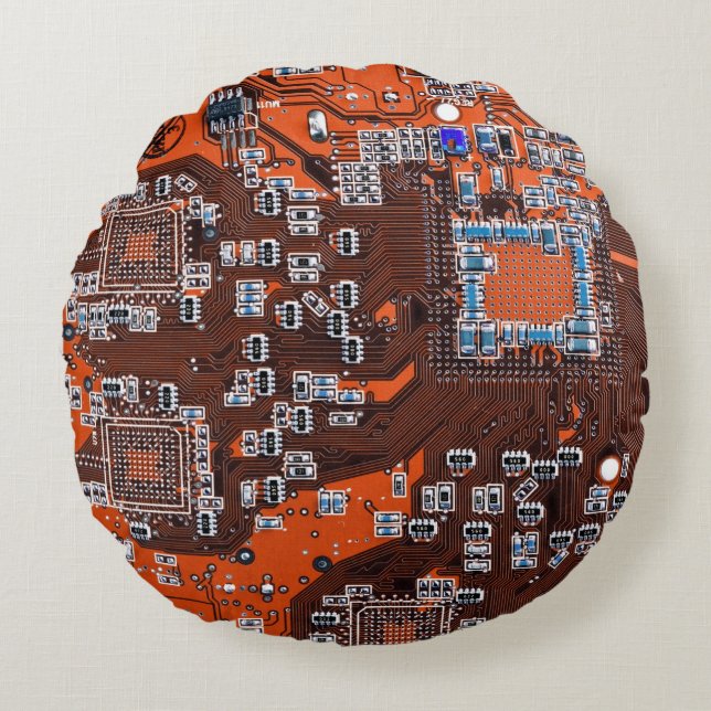 Almofada Redonda Circuito Impresso Conjunto PCB Circuito Laranja Co (Frente)