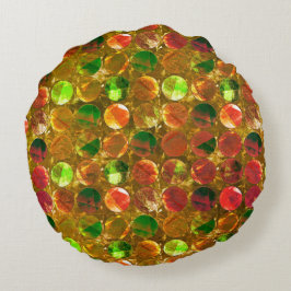 Almofada Redonda Círculo de textura em laranja bruto