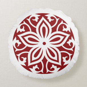 Almofada Redonda CÍRCULO TRIBAL vermelho do travesseiro decorativo