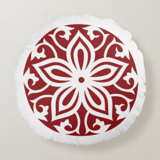 Almofada Redonda CÍRCULO TRIBAL Vermelho DO Travesseiro decorativo