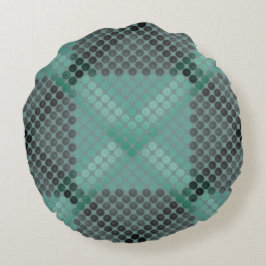 Almofada Redonda Círculo verde claro ou textura de bolas, formando 