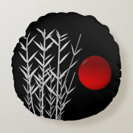 Almofada Redonda Círculo vermelho do zen