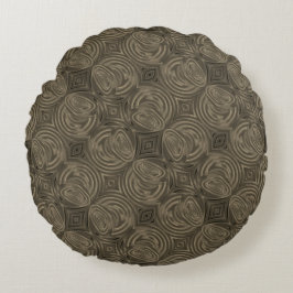 Almofada Redonda Círculos de chocolate repetitivos