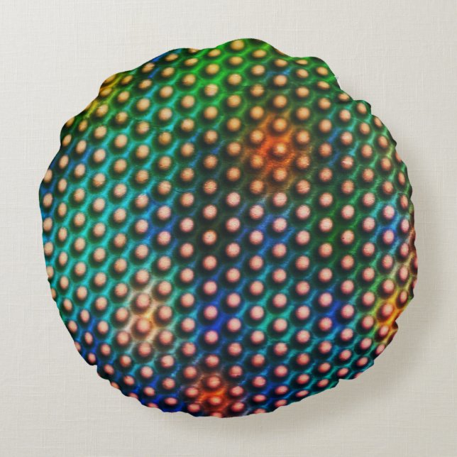 Almofada Redonda Círculos de desenho que se parecem com esferas ou  (Verso)