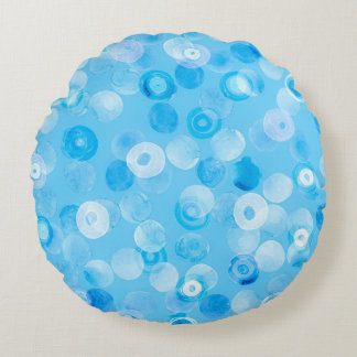 Almofada Redonda Círculos de inverno: Bolinhas de Abstrato.