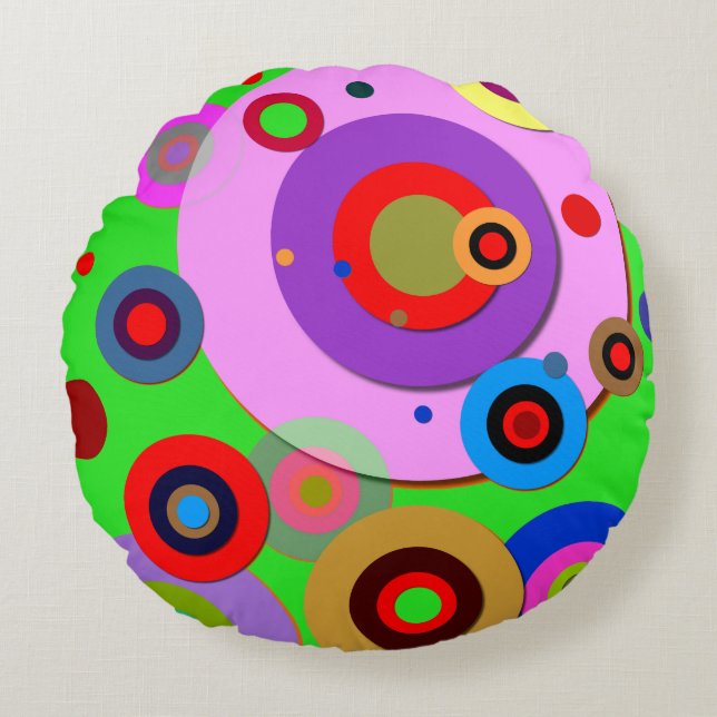 Almofada Redonda Círculos Íntimos #1 (Frente)