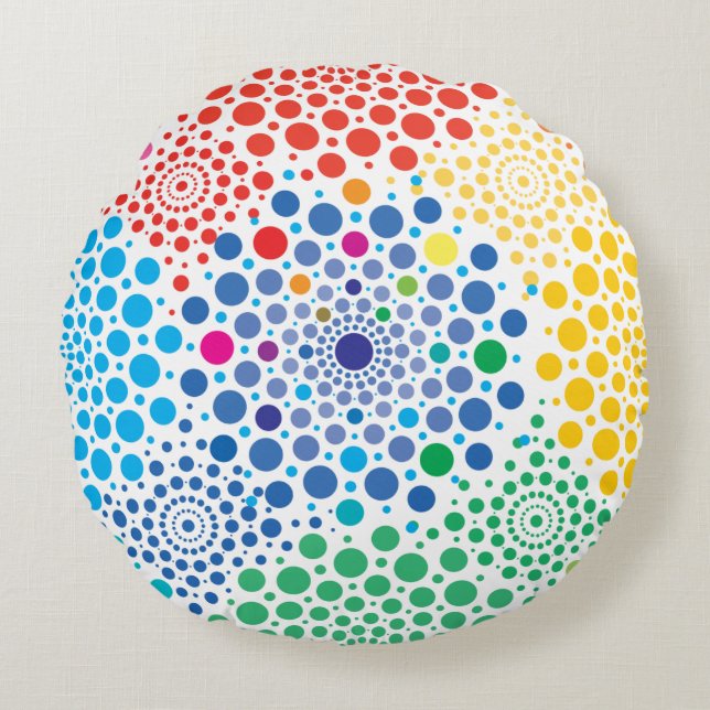 Almofada Redonda Círculos Mandala (Frente)