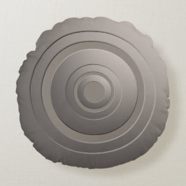Almofada Redonda Círculos Metálicos Modernos Prateados com qualquer
