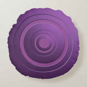 Almofada Redonda Círculos Metálicos Modernos Roxo com qualquer Co