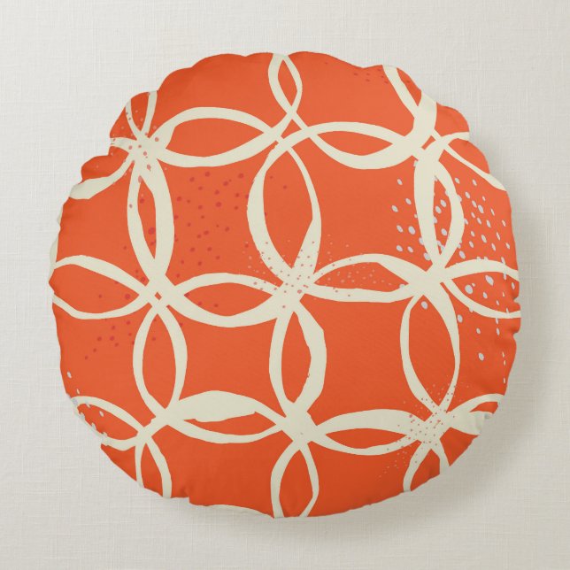 Almofada Redonda Círculos sem costura tendências Design (Frente)