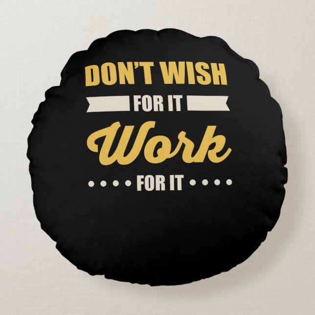 Almofada Redonda Citação de Sucesso Motivacional Inspiracional (Frente)