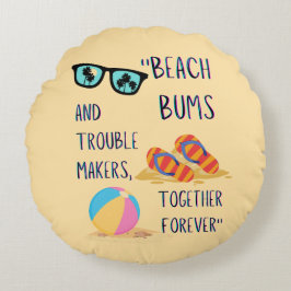 Almofada Redonda citação do dia de praia