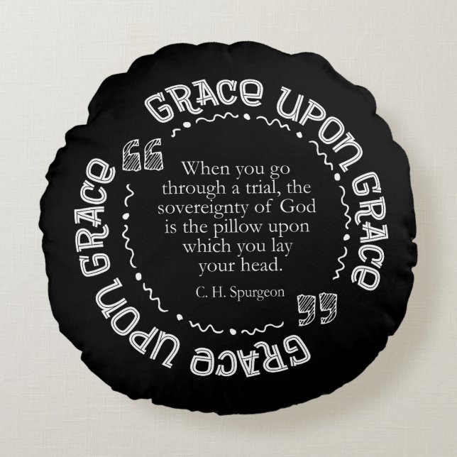 Almofada Redonda Citações customizáveis do travesseiro w/Spurgeon (Frente)
