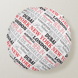 Almofada Redonda Cities of the world - Coussin rong