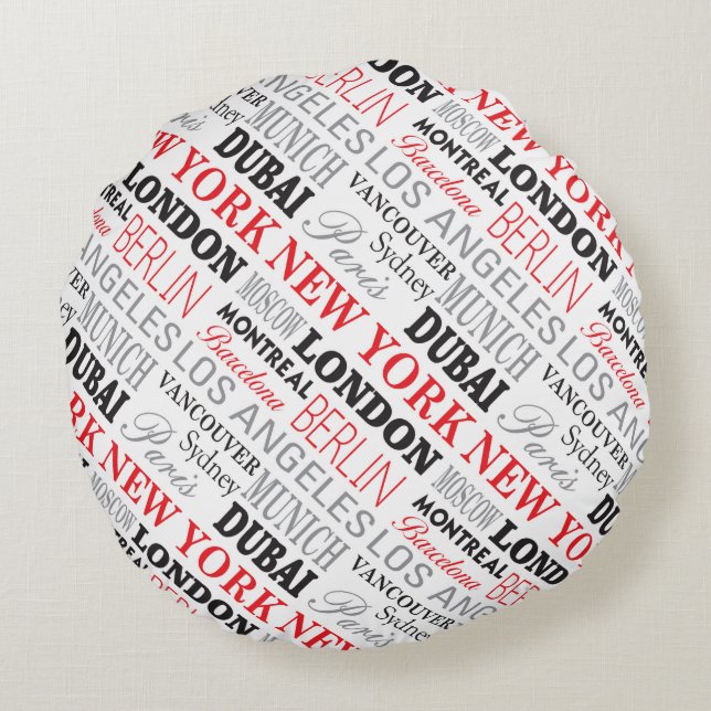 Almofada Redonda Cities of the world - Coussin rong (Verso)
