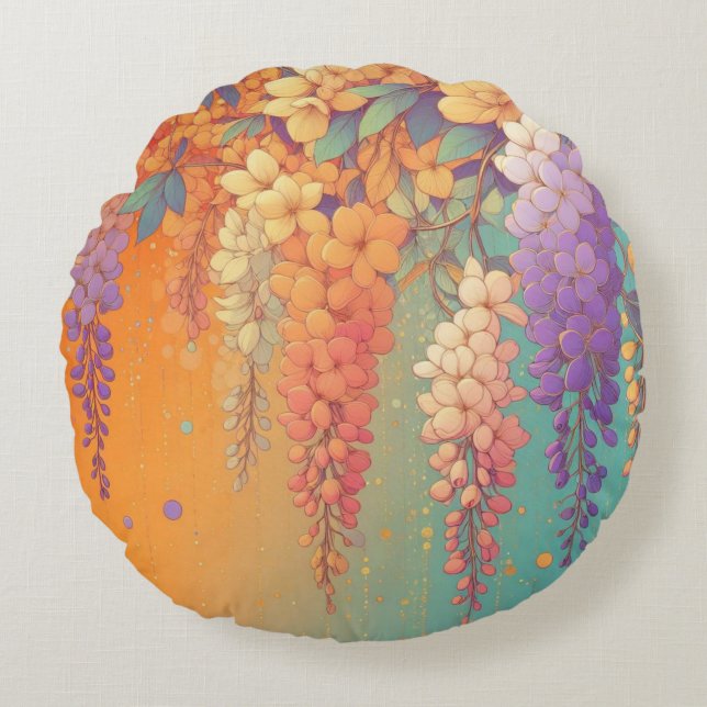 Almofada Redonda Citrus Sunset Wisteria (Frente)