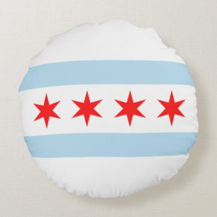 Almofada Redonda City Flag de Chicago (Illinois)