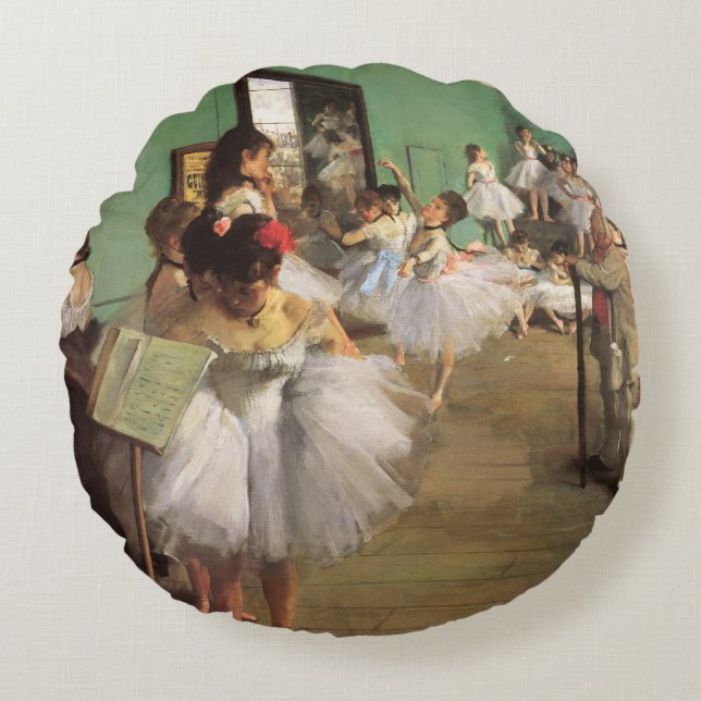 Almofada Redonda Classe de dança por Degas, Balé de Impressionismo  (Frente)