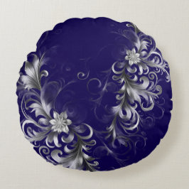 Almofada Redonda Classic Navy and Silver Luxe 