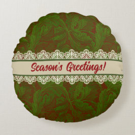 Almofada Redonda Clássico Nostálgico William Morris Pattern Holiday