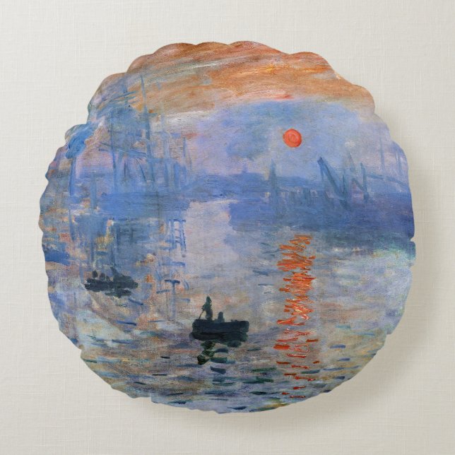 Almofada Redonda Claude Monet Impression Sunrise Classinting (Frente)