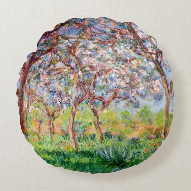 Almofada Redonda Claude Monet | Printemps um Giverny, 1903 (Frente)