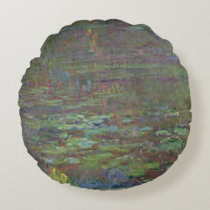 Almofada Redonda Claude Monet Waterlilies no por do sol
